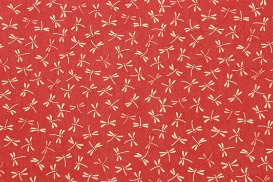 Patrón de libélula Furoshiki rojo