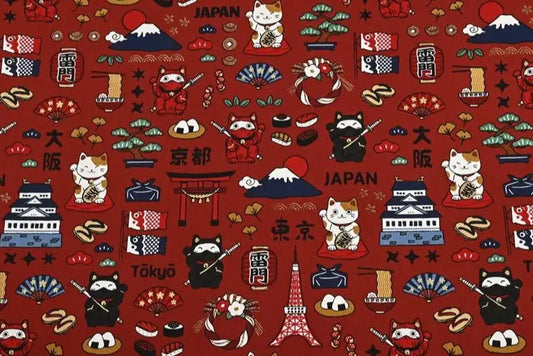 Culture japonaise Furoshiki rouge