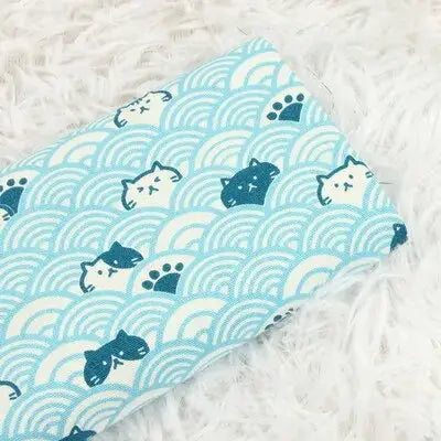 Sky Blue Neko Cats Clouds Furoshiki