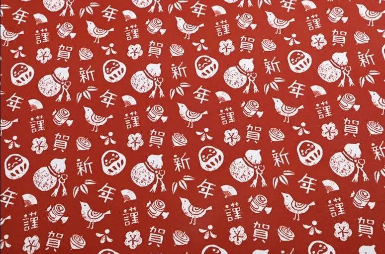 Traditional Daruma Red Furoshiki