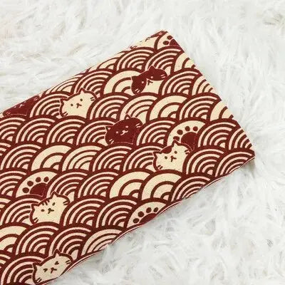 Red Neko Cats Clouds Furoshiki