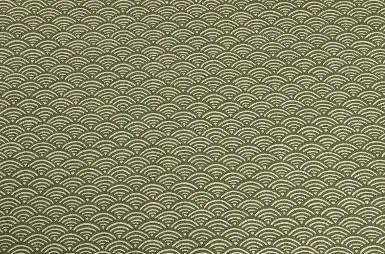 Green Japanese Wave Pattern Furoshiki