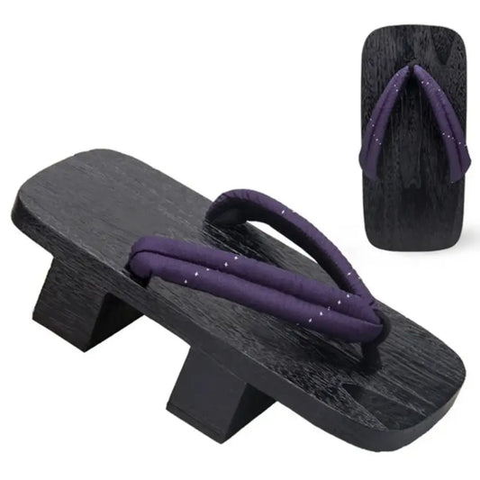 Sandales Geta noires minimales violettes