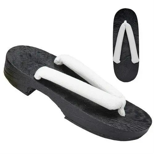 Sandales Geta noires et blanches pour femmes