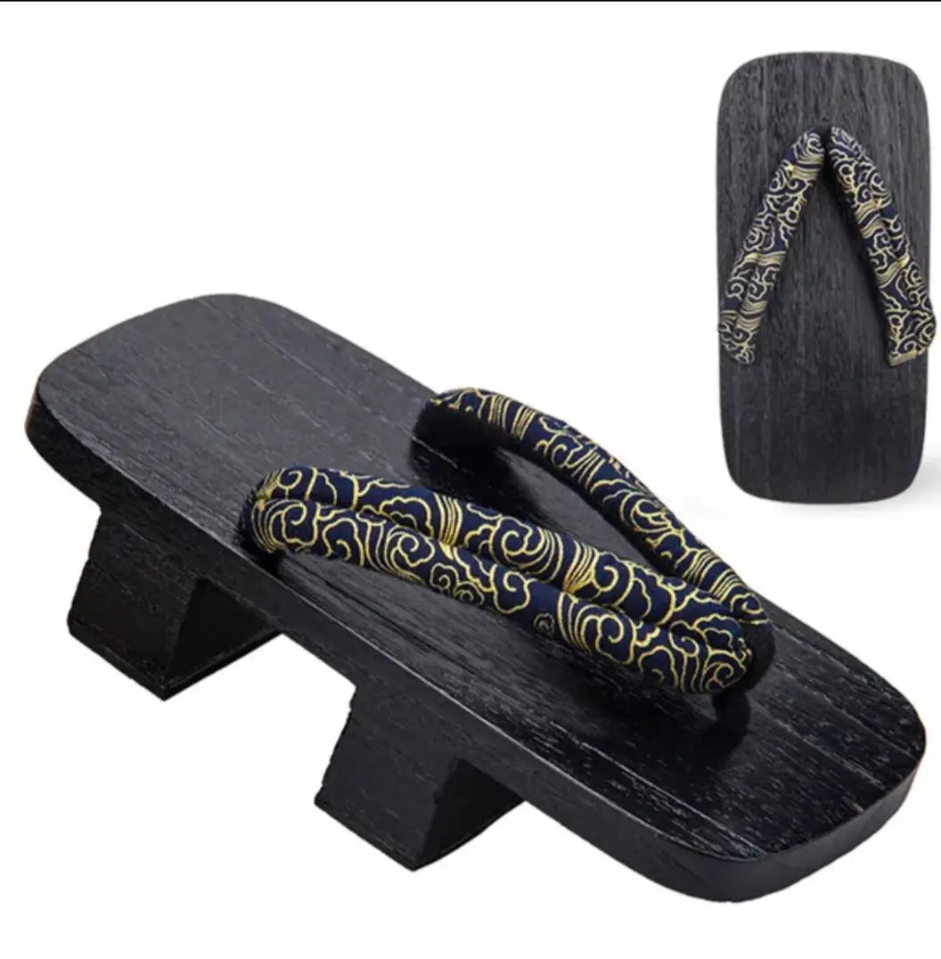 Gold Navy Karakusa Black Geta