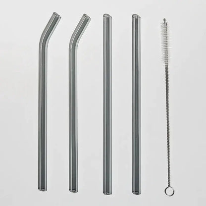 Reusable Colored Glass Straws Set