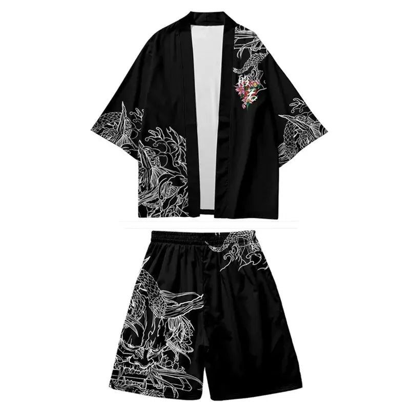 Hannya Demon Haori Shorts Set