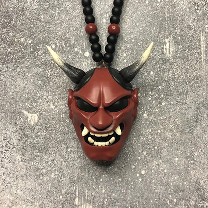 Red Hannya Mask Car Pendant