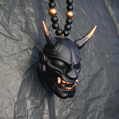 Black Hannya Mask Car Pendant