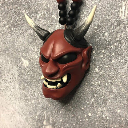 Red Hannya Mask Car Pendant