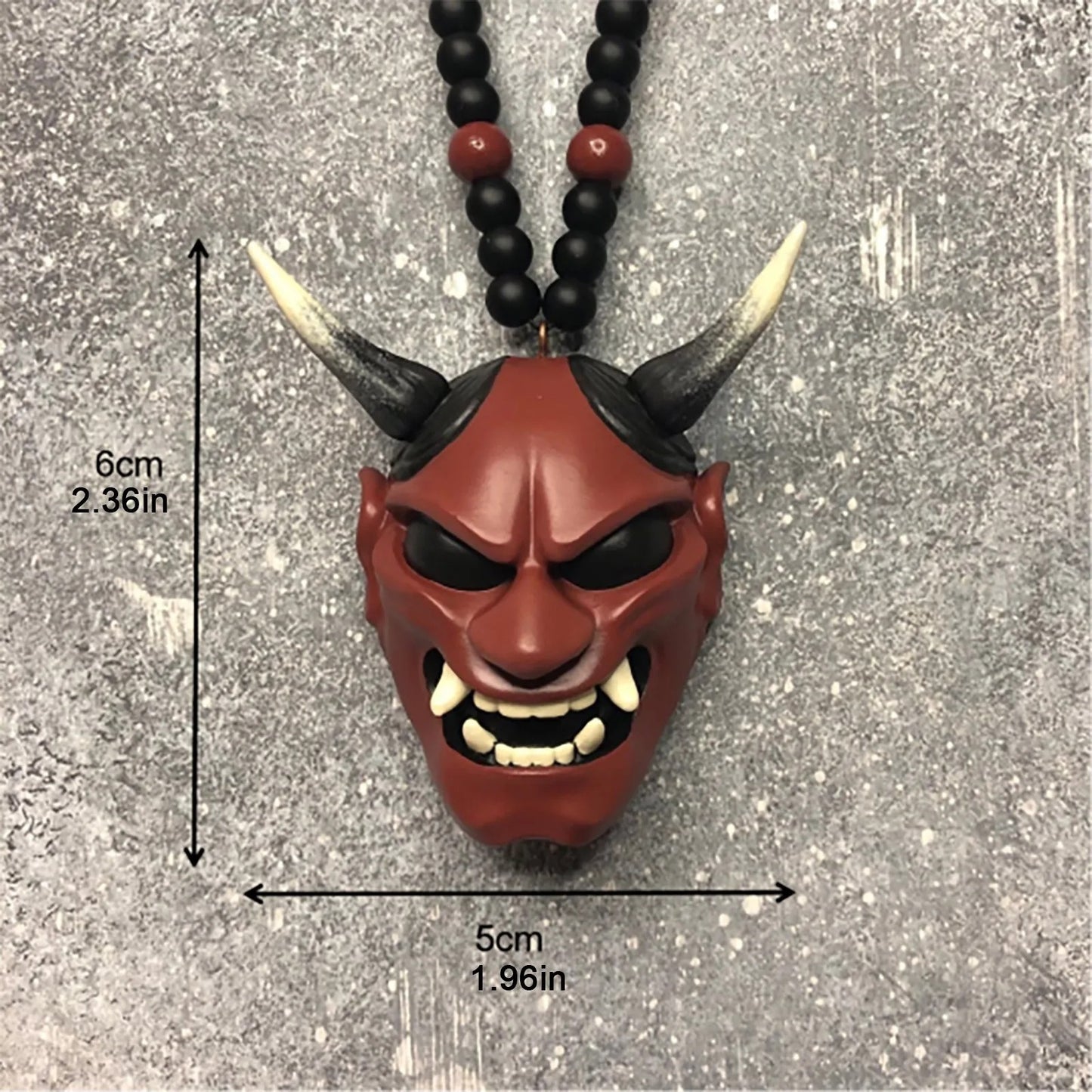 Red Hannya Mask Car Pendant