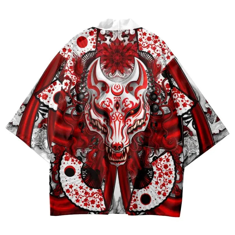 Kitsune Fox Yokai Red Haori