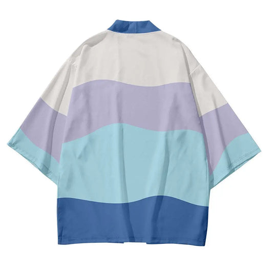 Haori en tonos pastel azules