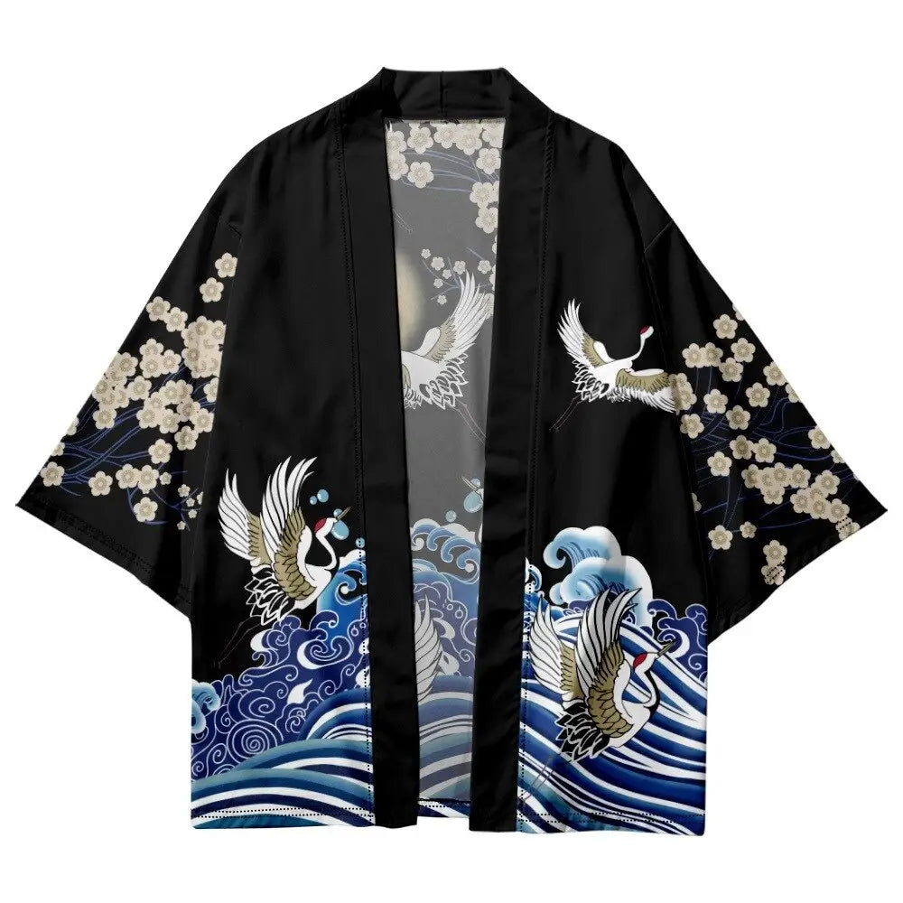 Flying Cranes Sunset Haori