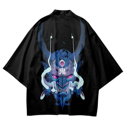 Démon Oni Bleu Haori Noir