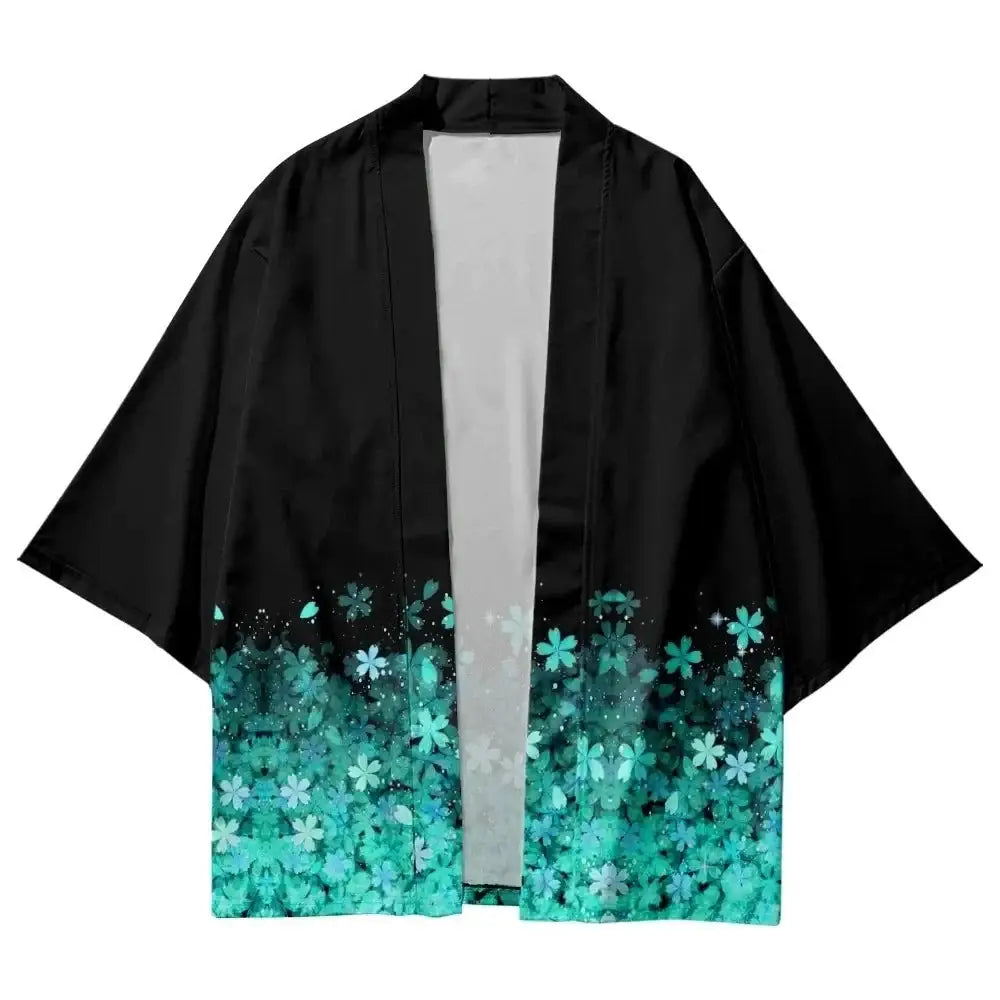 Haori de flor de cerezo azul