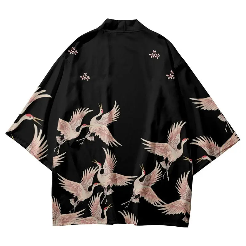 Crane Birds Print Haori