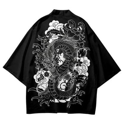 Haori de fumée de dragon noir