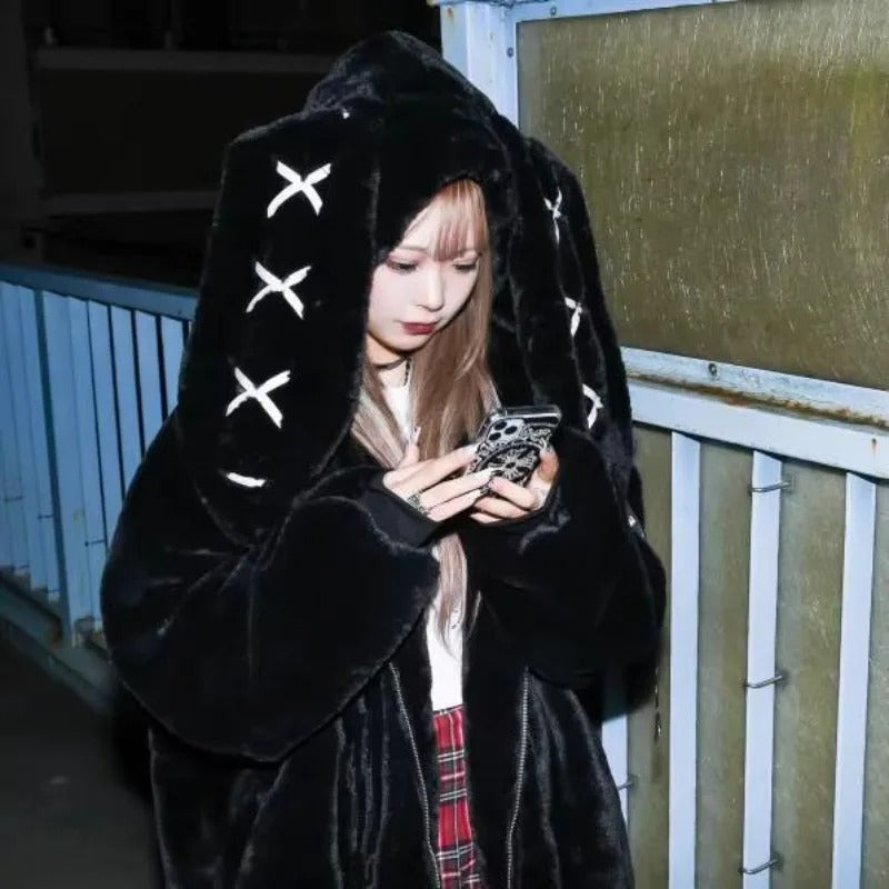 Black Bunny Ear Harajuku Jacket