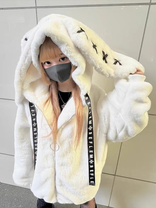 White Bunny Ear Harajuku Jacket