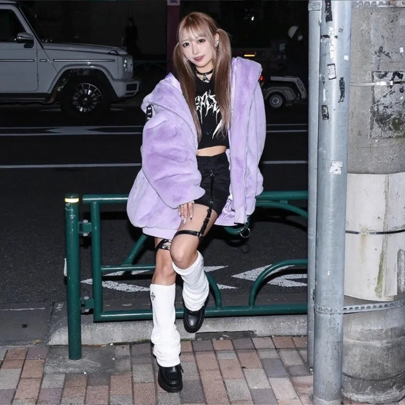 Purple Bunny Ear Harajuku Jacket