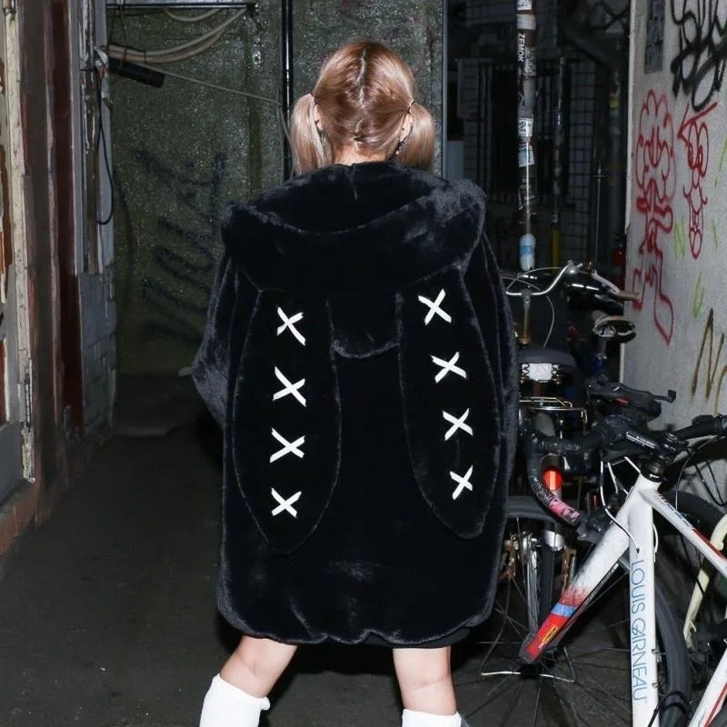 Black Bunny Ear Harajuku Jacket