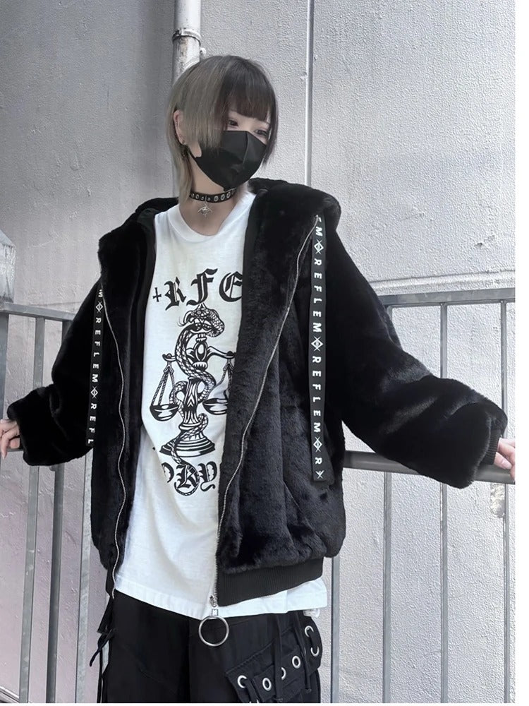 Black Bunny Ear Harajuku Jacket