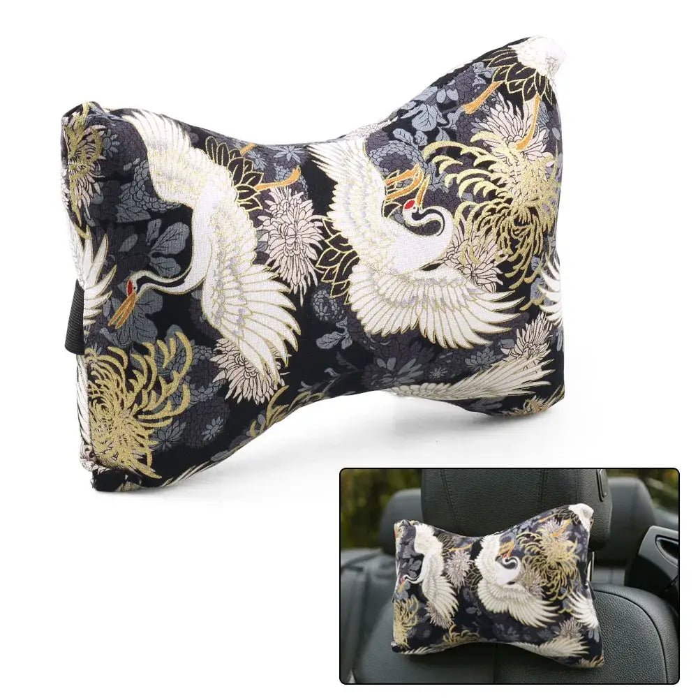 Japanese Cranes Headrest Pillow