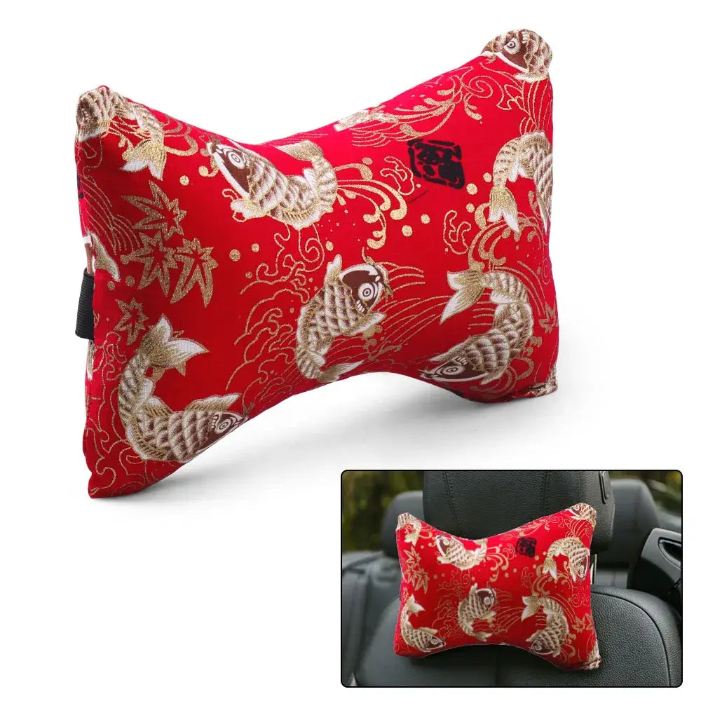 Red Koi Fish Headrest Pillow