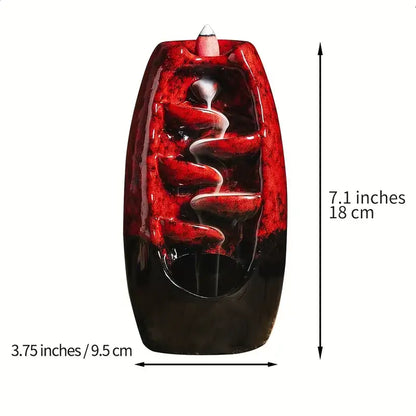 Red Backflow Waterfall Incense Burner