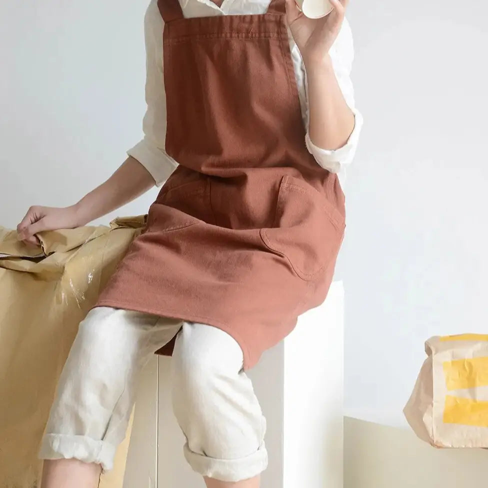 Red Casual Japanese Apron