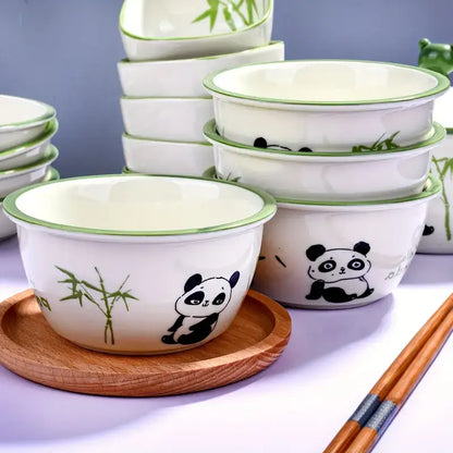 Panda Bamboo Cereal Bowls Set