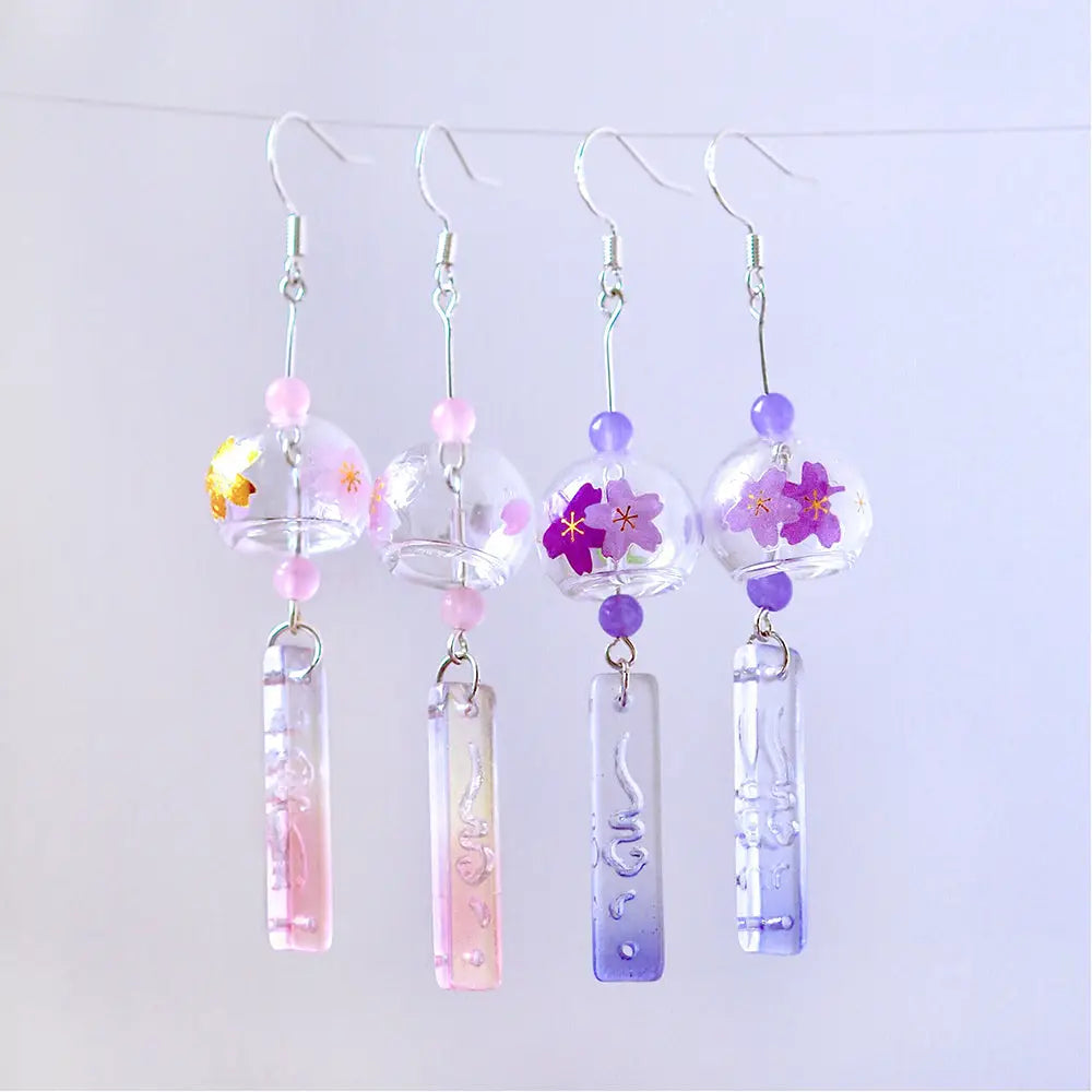 Japanese Wind Chime Earrings Japanese Earrings