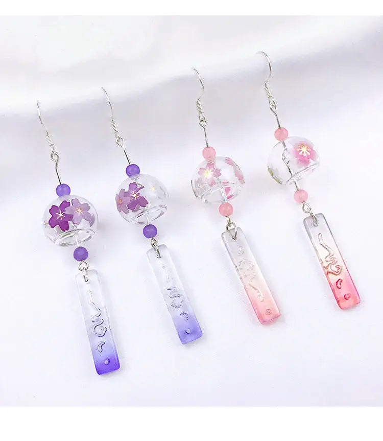 Japanese Wind Chime Earrings Japanese Earrings