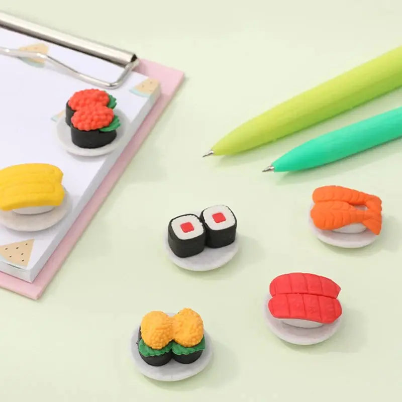 Cute Sushi Eraser Set