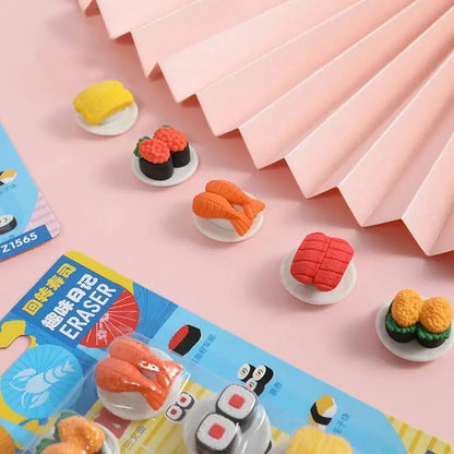 Cute Sushi Eraser Set