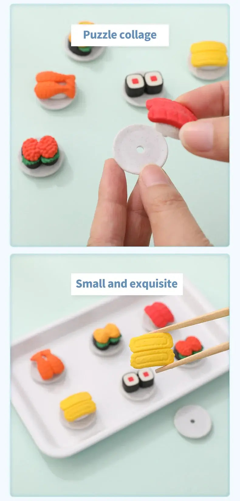 Cute Sushi Eraser Set