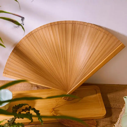 Beige Bamboo Hand Fan