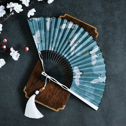 Japanese Crane Birds Hand Fan