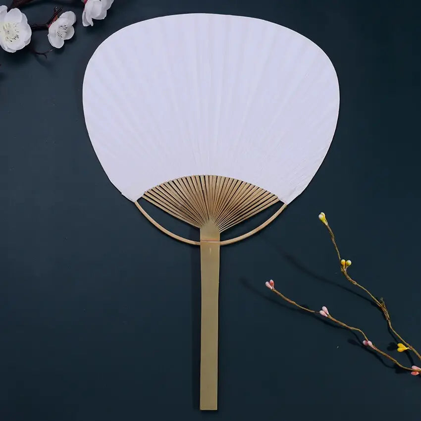 White Uchiwa Hand Fan