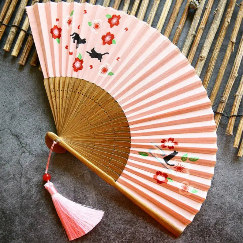 Sakura Cats Hand Fan