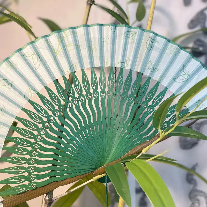 Bamboo Leaves Hand Fan