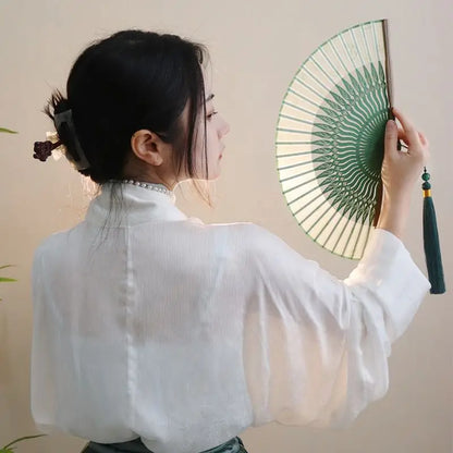 Bamboo Leaves Hand Fan