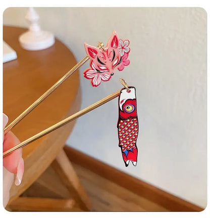 Koi Streamer Retro Hair Pin