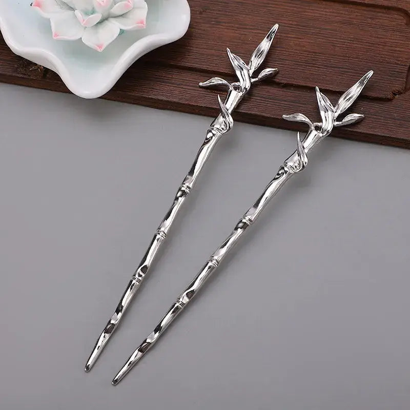 Silver Bamboo Hair Pin