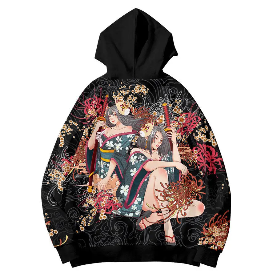 Katana Twins Floral Hoodie