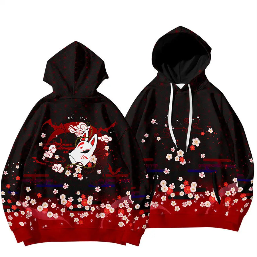 Sudadera con capucha Cherry Blossom Kitsune Fox