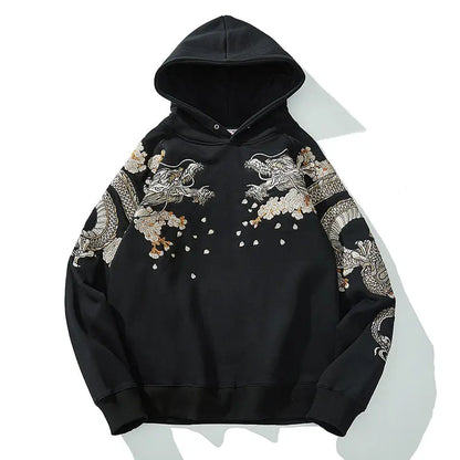 Golden Moon Phoenix Embroidery Hoodie