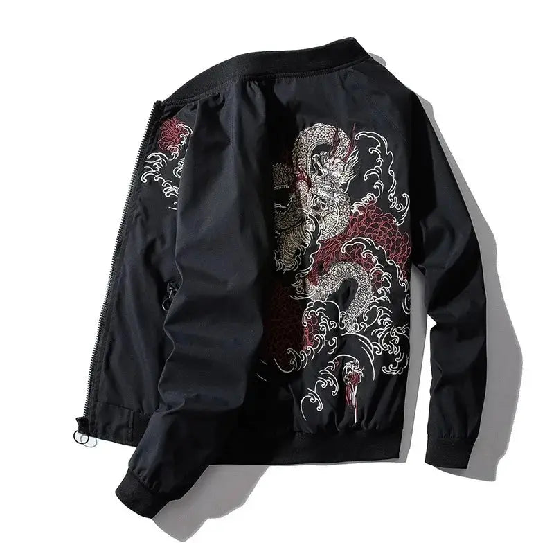 Chaqueta bomber con dragón japonés