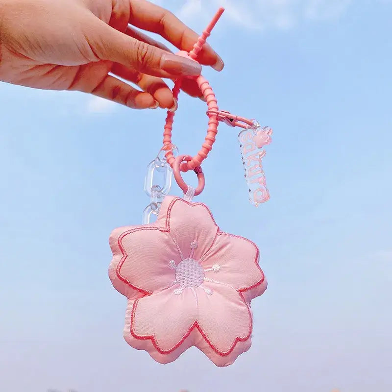 Porte-clés en peluche fleur de cerisier